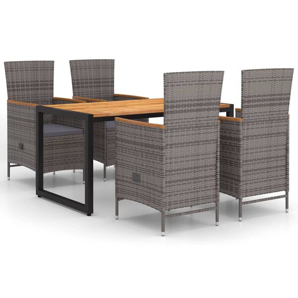 vidaXL &Sigma;&epsilon;&tau; &Tau;&rho;&alpha;&pi;&epsilon;&zeta;&alpha;&rho;ί&alpha;&sigmaf; &Kappa;ή&pi;&omicron;&upsilon; 5 &Tau;&epsilon;&mu;&alpha;&chi;ί&omega;&nu; &Gamma;&kappa;&rho;&iota;