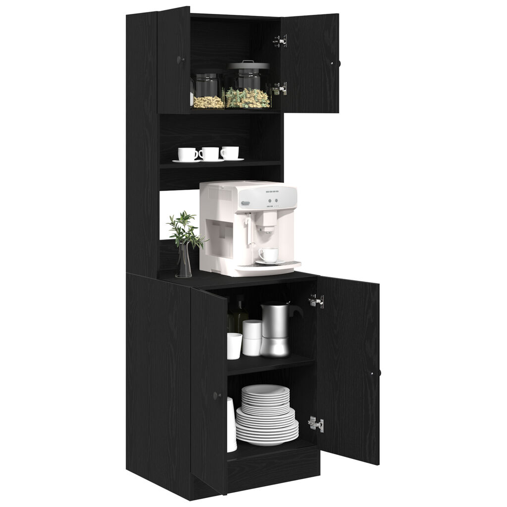 vidaXL Ντουλάπι Κουζίνας Μαύρη Καστανιά 60x50x180 cm Επεξεργασμένο Ξύλο