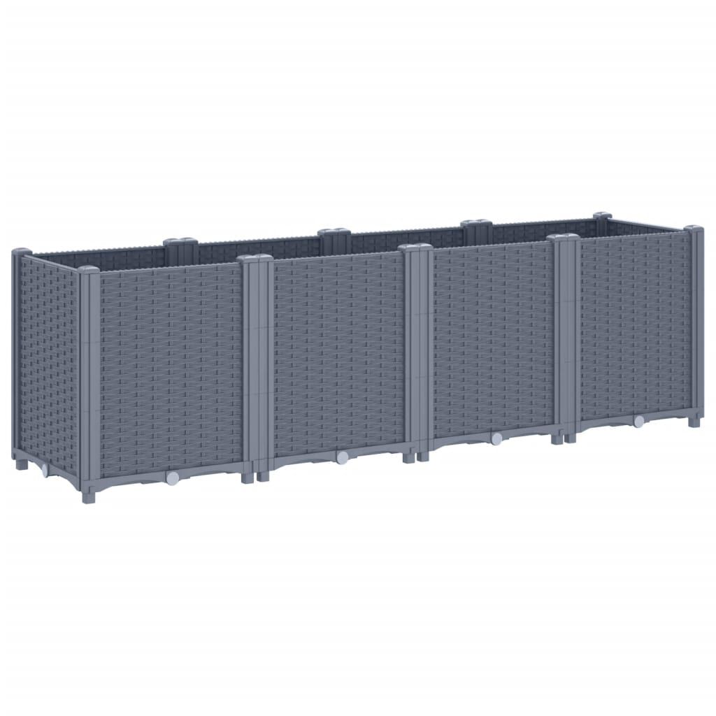 vidaXL Ζαρντινιέρα Κήπου Γκρι 160x40x53 εκ. Πολυπροπυλένιο