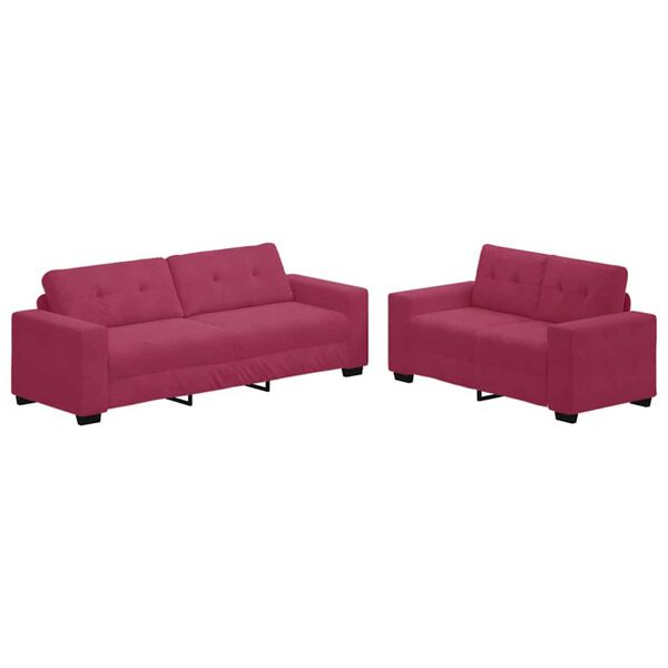 vidaXL Σετ Καναπέ 2 pcs Μπορντό 221 x 78 x 80 εκ Βελούδο