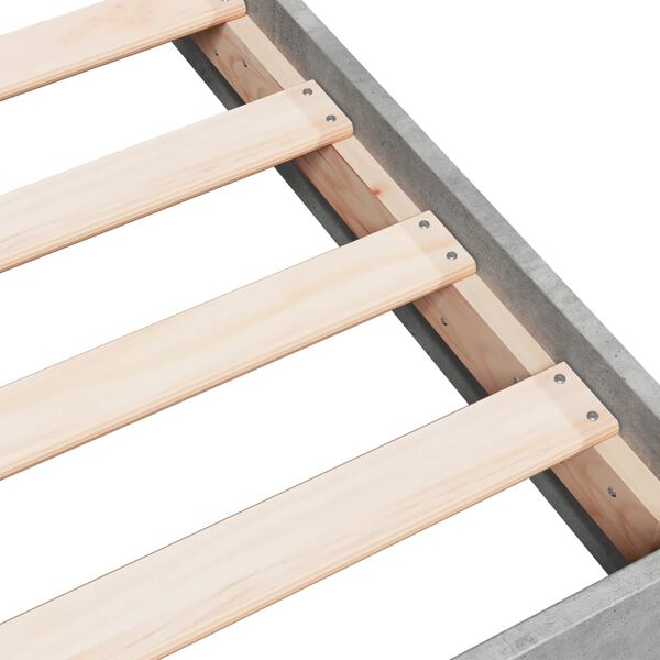 vidaXL Πλαίσιο Κρεβατιού Γκρι Σκυροδέματος 160x200 εκ. Επεξεργ. Ξύλο