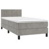 vidaXL &Kappa;&rho;&epsilon;&beta;ά&tau;&iota; Boxspring &mu;&epsilon; &Sigma;&tau;&rho;ώ&mu;&alpha; & LED &Alpha;&nu;.&Gamma;&kappa;&rho;&iota; 90x190 &epsilon;&kappa;. &Beta;&epsilon;&lambda;&omicron;ύ&delta;&iota;&nu;&omicron;