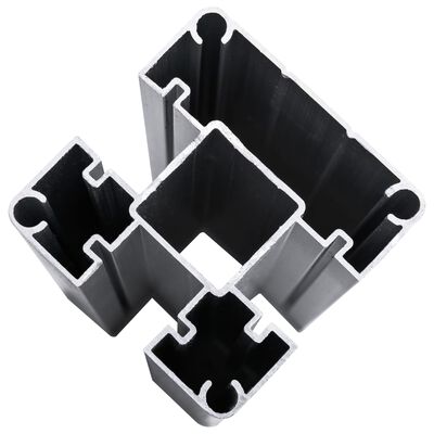 vidaXL Πάνελ Περίφραξης 4 Τετράγωνα + 1 Κεκλιμένο Γκρι 792x186 εκ. WPC