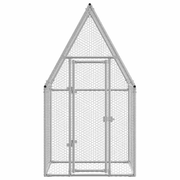 vidaXL Κοτέτσι - Κλουβί Ασημί 100x100x190 εκ. από Γαλβανισμένο Χάλυβα