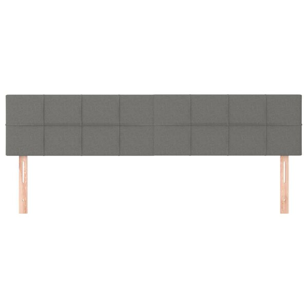 vidaXL Κεφαλάρια Κρεβατιού 2 τεμ. Σκ. Γκρι 100x5x78/88 εκ. Υφασμάτινο