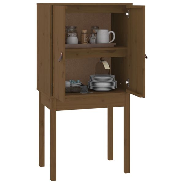vidaXL Ντουλάπι Ψηλό Καφέ Μέλι 60x40x120 εκ. από Μασίφ Ξύλο Πεύκου