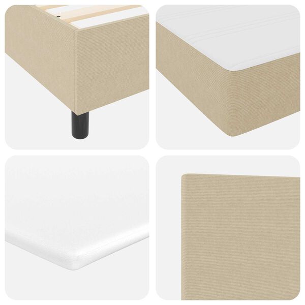 vidaXL Box Spring Κρεβάτι με Στρώμα & LED Φως Πράσινο Γκρι Μικρό Διπλό Ύφασμα Σουέτ