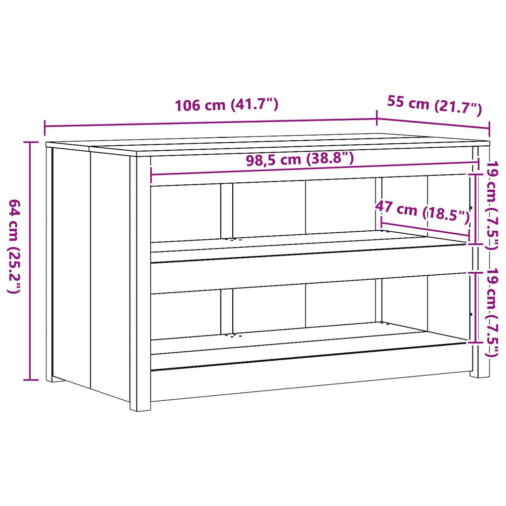 vidaXL Ντουλάπι Κουζίνας Εξωτερικού Χώρου 106x55x64 εκ από Σταθερό Ξύλο Douglas