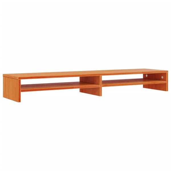 vidaXL Βάση Οθόνης Καφέ Κεριού 100 x 24 x 13 εκ. από Μασίφ Ξύλο Πεύκου