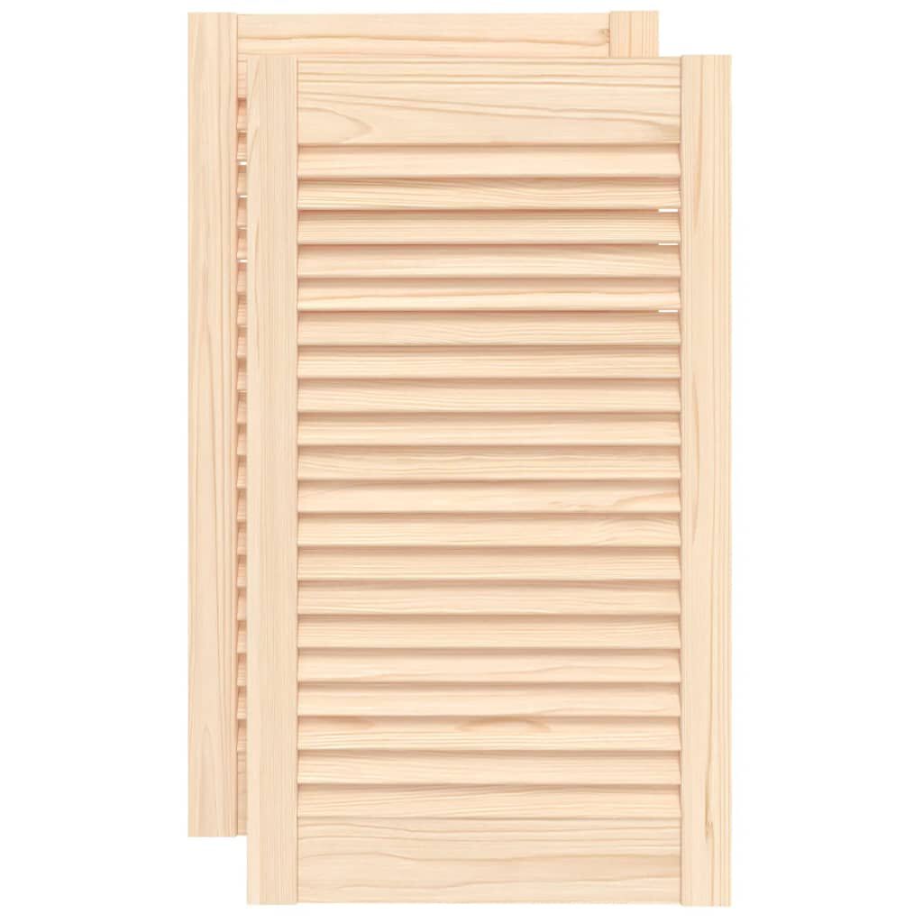 vidaXL Πορτάκια με Περσίδες 2 Τεμ. 69x39,4 εκ. από Μασίφ Ξύλο Πεύκου