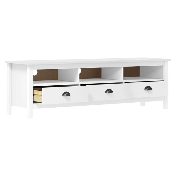 vidaXL Έπιπλο Τηλεόρασης Hill Λευκό 158x40x47 εκ. Ξύλο Πεύκου