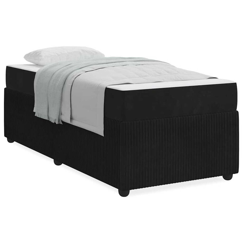 vidaXL Σκελετός κρεβατιού με στρώμα Άλλο Μαύρο 90 x 190 cm Βελούδο