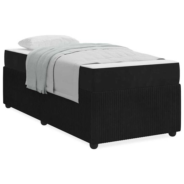 vidaXL Σκελετός κρεβατιού με στρώμα Άλλο Μαύρο 90 x 190 cm Βελούδο