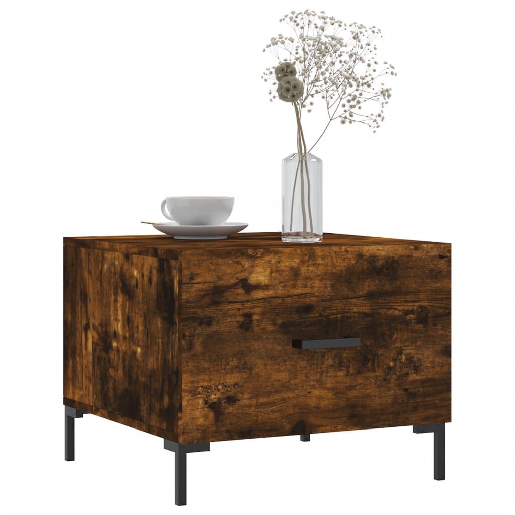 vidaXL Τραπεζάκια Σαλονιού 2 τεμ Καπνιστή Oak 50x50x40 εκ Επεξ. Ξύλο