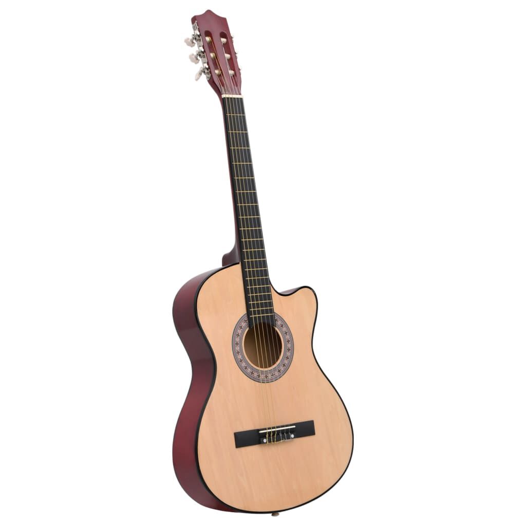 vidaXL Ακουστική Κιθάρα Western Cutaway Σετ 12 Τεμ. 6 Χορδές 38"
