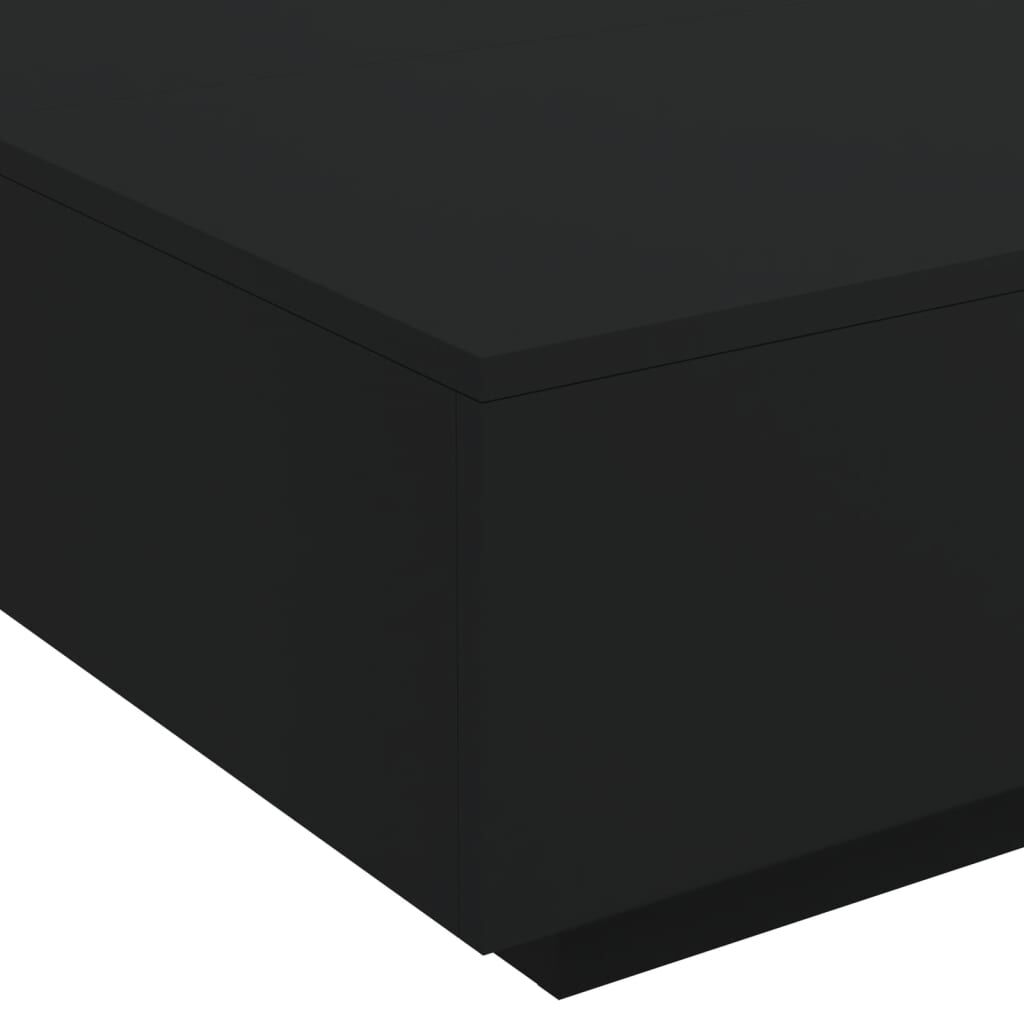 vidaXL Τραπεζάκι Σαλονιού με Φώτα LED Μαύρο 80x80x31 εκ.