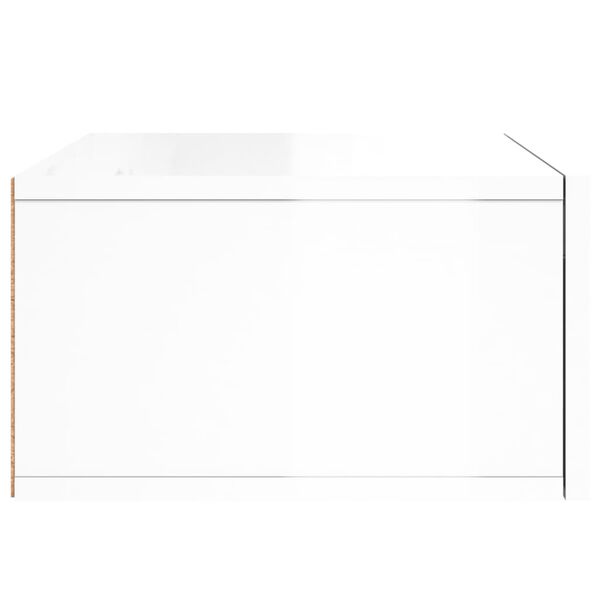 vidaXL Κομοδίνο Επιτοίχιο Γυαλιστερό Λευκό 35 x 35 x 20 εκ.