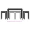 vidaXL Τραπεζάκια Ζιγκόν 3 τεμ. Γκρι από Μασίφ Ξύλο Πεύκου