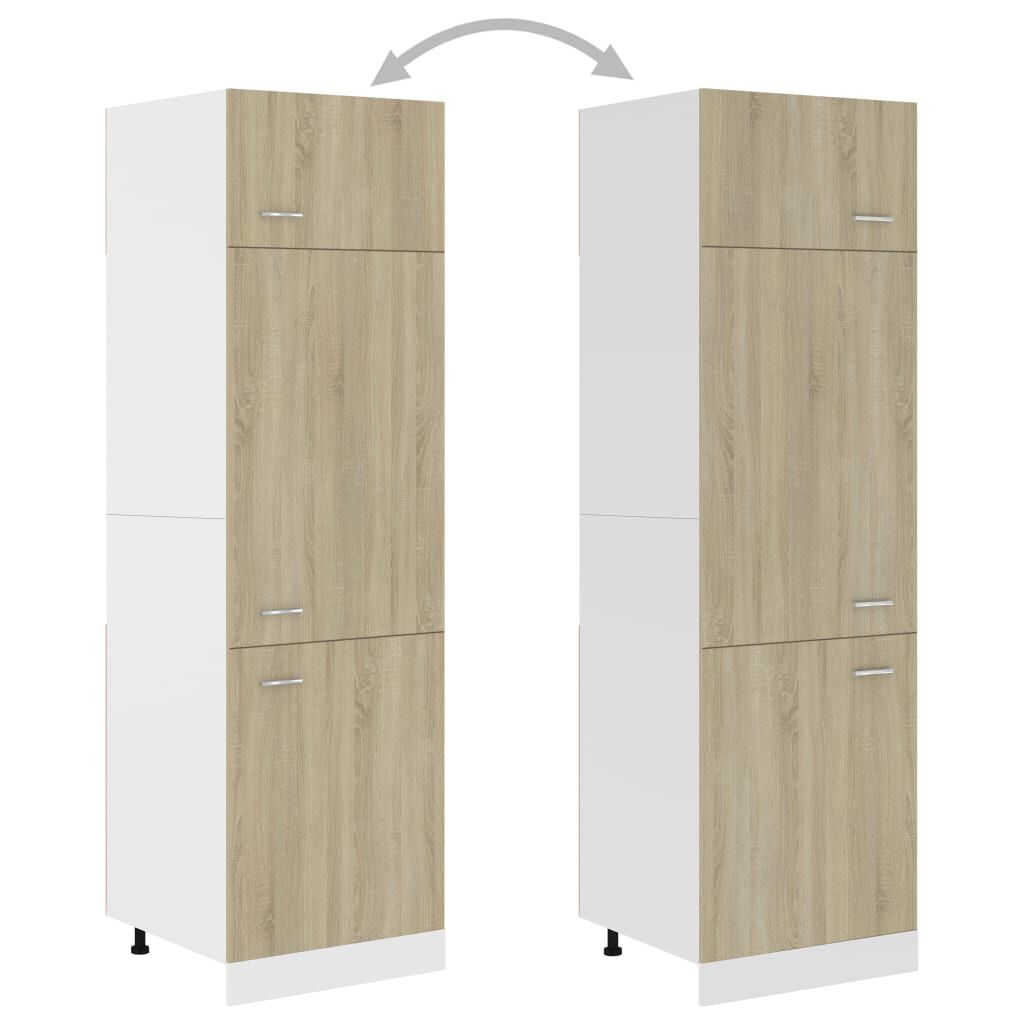 vidaXL Ντουλάπι Ψυγείου Sonoma Δρυς 60x57x207 εκ. Επεξ. Ξύλο