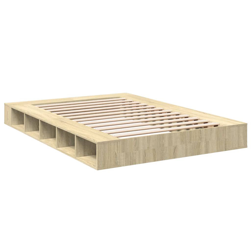 vidaXL Πλαίσιο Κρεβατιού Sonoma Δρυς 140x200 εκ. Επεξεργασμένο Ξύλο