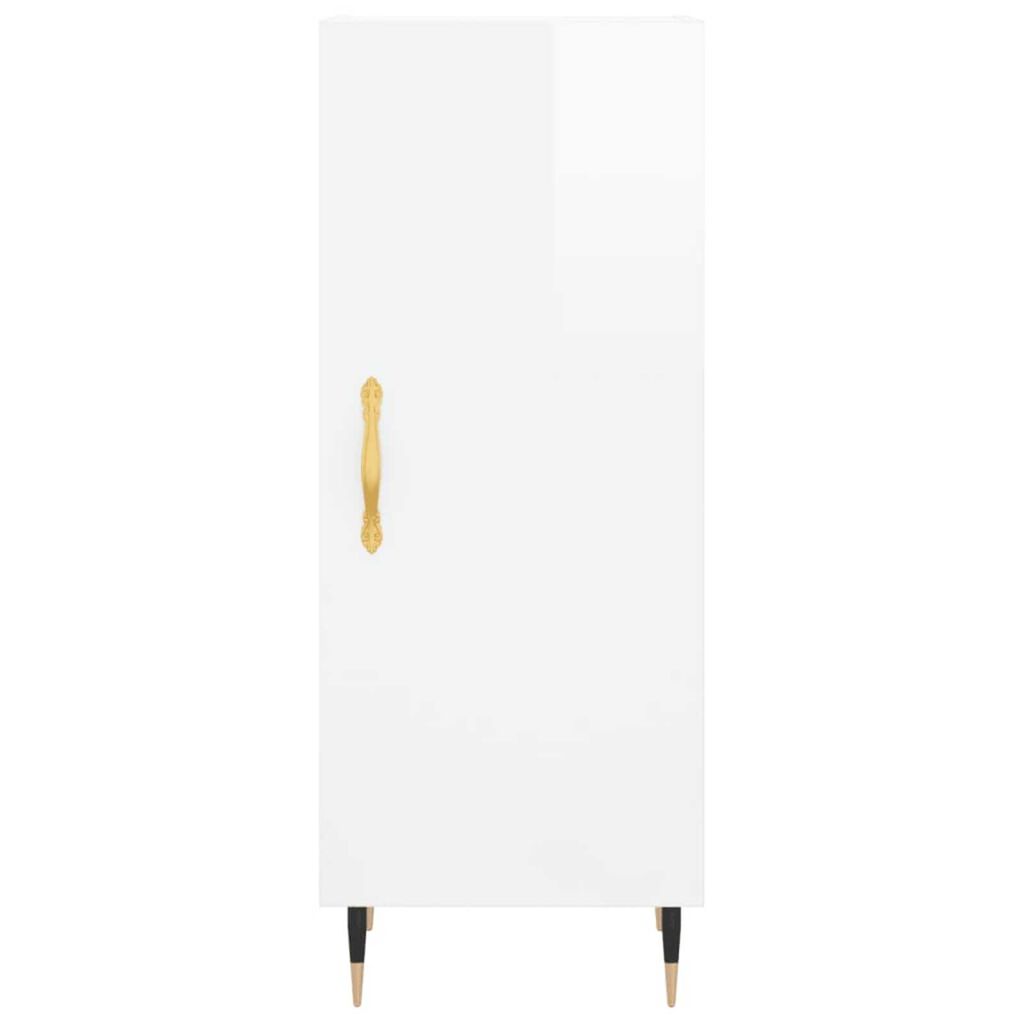 vidaXL Ντουλάπι Γυαλ. Λευκό 34,5 x 34 x 180 εκ. από Επεξεργασμένο Ξύλο