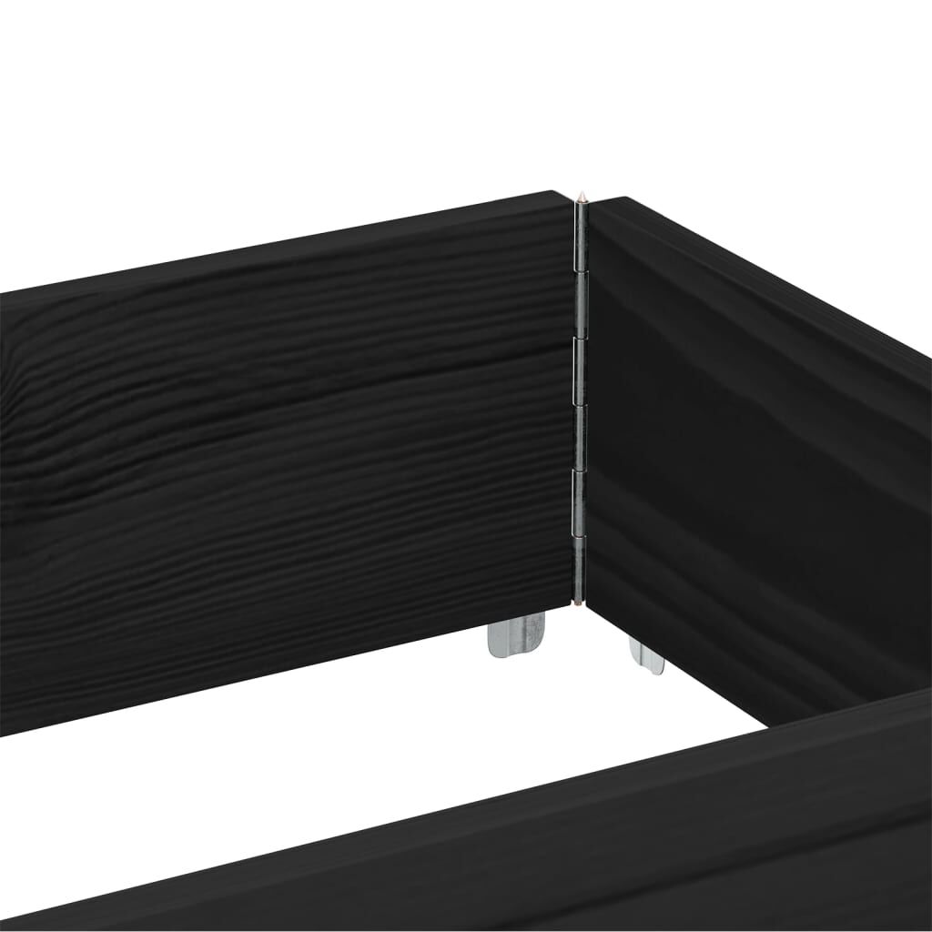 vidaXL Ζαρντινιέρα Κήπου Μαύρη 150x50 εκ. από Μασίφ Ξύλο Πεύκου