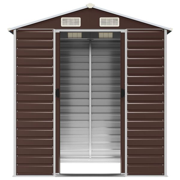 vidaXL Αποθήκη Κήπου Καφέ 191x130x198 εκ. Γαλβανισμένο Ατσάλι