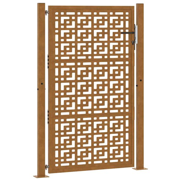 vidaXL Πύλη κήπου 105x155 cm Σταυρός σχεδιασμού από διαβρωμένο χάλυβα