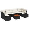 vidaXL Σετ Καναπέ Κήπου με μαξιλάρι 8 pcs Μαύρο Πολυ ράταν
