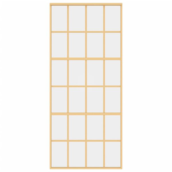 vidaXL Συρόμενη Πόρτα Χρυσή 90 x 205 εκ. από Γυαλί ESG και Αλουμίνιο