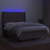 vidaXL &Kappa;&rho;&epsilon;&beta;ά&tau;&iota; Boxspring &mu;&epsilon; &Sigma;&tau;&rho;ώ&mu;&alpha; & LED Taupe 140x200 &epsilon;&kappa;. &Upsilon;&phi;&alpha;&sigma;&mu;ά&tau;&iota;&nu;&omicron;