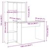 vidaXL Γραφείο Γκρι sonoma 138.5 x 55 x 143 εκ Επεξεργασμένο ξύλο