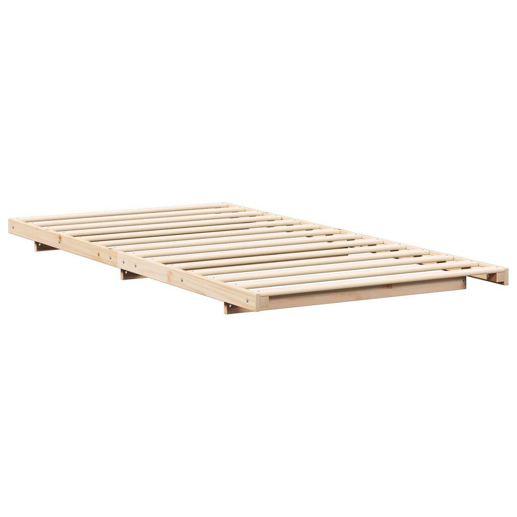 vidaXL Κρεβάτι δαπέδου Καφέ 80 x 210 cm Μασίφ ξύλο πεύκου