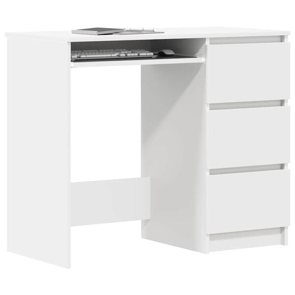 vidaXL Γραφείο Λευκό 90 x 45 x 76 εκ. από Επεξ. Ξύλο