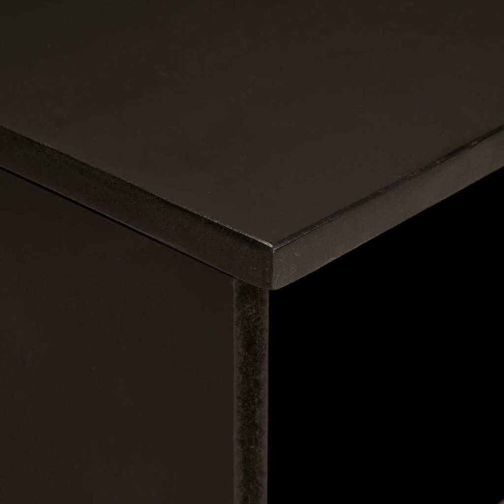 vidaXL Ντουλάπι TV Μαύρο και Χρυσό 80 x 33 x 46 εκ Μασίφ ξύλο μάνγκο