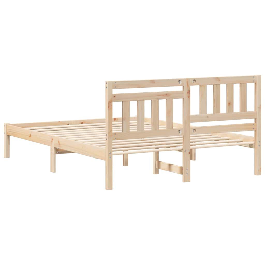 vidaXL Σκελετός Κρεβατιού Καφέ 120 x 190 cm Μασίφ ξύλο πεύκου