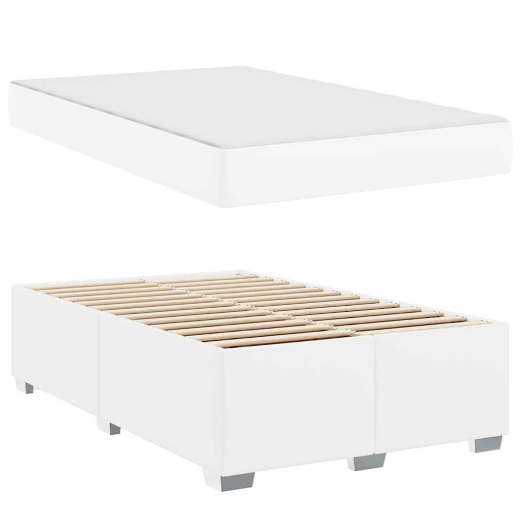 vidaXL Σκελετός Κρεβατιού Άλλο Λευκό 120 x 190 cm Τεχνητό δέρμα