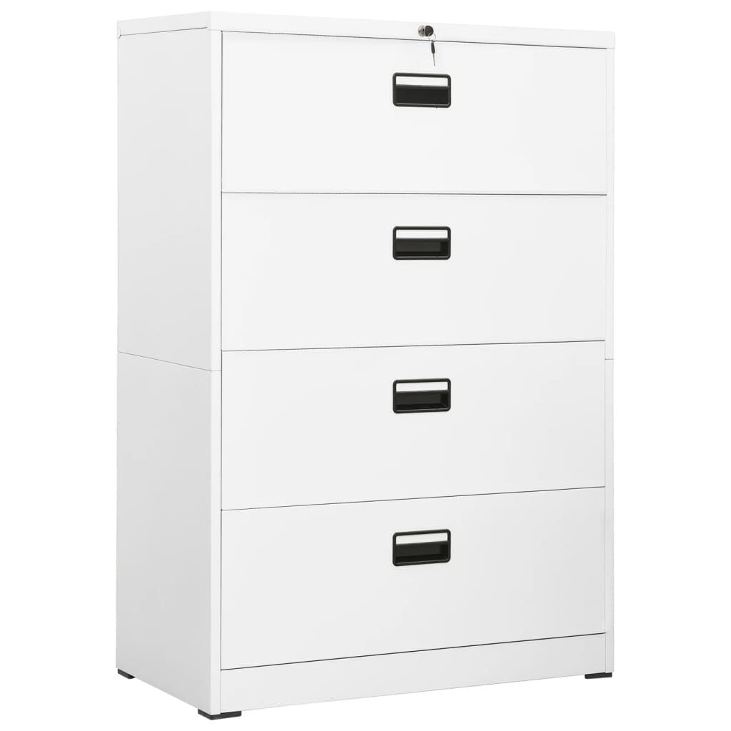 vidaXL Αρχειοθήκη Λευκή 90 x 46 x 134 εκ. από Ατσάλι