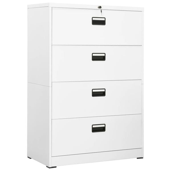 vidaXL Αρχειοθήκη Λευκή 90 x 46 x 134 εκ. από Ατσάλι