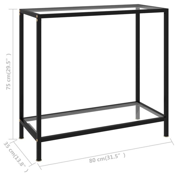 vidaXL Τραπέζι Κονσόλα Διαφανές 80 x 35 x 75 εκ. από Ψημένο Γυαλί