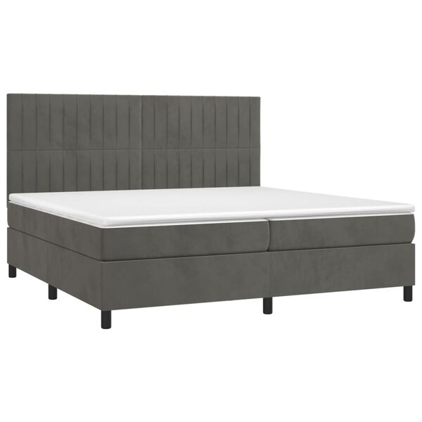 vidaXL &Kappa;&rho;&epsilon;&beta;ά&tau;&iota; Boxspring &mu;&epsilon; &Sigma;&tau;&rho;ώ&mu;&alpha; & LED &Sigma;&kappa;. &Gamma;&kappa;&rho;&iota; 200x200&epsilon;&kappa;. &Beta;&epsilon;&lambda;&omicron;ύ&delta;&iota;&nu;&omicron;