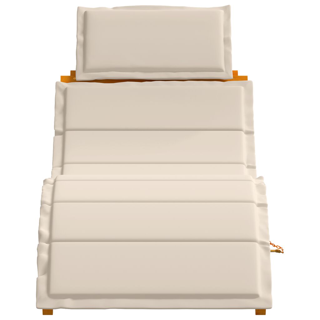 vidaXL Ξαπλώστρα 2 pcs Λευκό 184 x 55 x 64 εκ Μασίφ ξύλο ακακίας