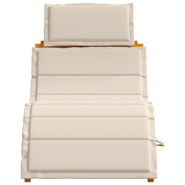 vidaXL Ξαπλώστρα 2 pcs Λευκό 184 x 55 x 64 εκ Μασίφ ξύλο ακακίας