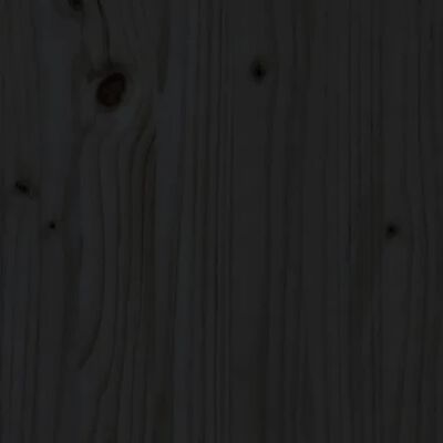 vidaXL Κεφαλάρι Τοίχου Μαύρο 95,5x3x110 εκ. από Μασίφ Ξύλο Πεύκου