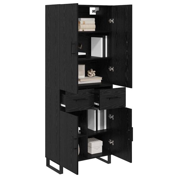 vidaXL Highboard &mu;&epsilon; &sigma;&upsilon;&rho;&tau;ά&rho;&iota; 2 pcs &Mu;&alpha;ύ&rho;&eta; &Omicron;&xi;&upsilon;ά 69,5 x 34 x 180 &epsilon;&kappa;.