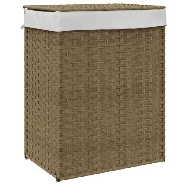vidaXL Καλάθι Πλυντηρίου με Καπάκι 46 x 33 x 60 εκ. Συνθετικό Ρατάν