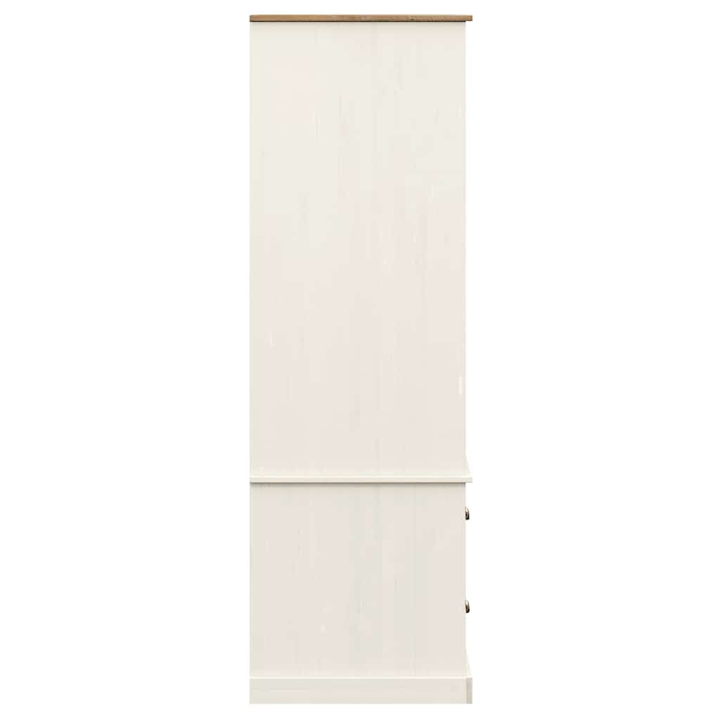 vidaXL Ντουλάπα VIGO Λευκή 90 x 55 x 170 εκ. από Μασίφ Ξύλο Πεύκου