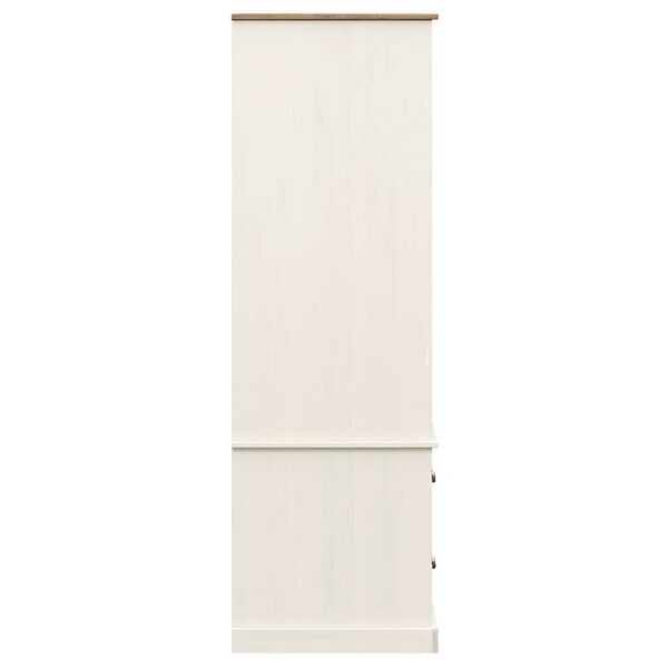 vidaXL Ντουλάπα VIGO Λευκή 90 x 55 x 170 εκ. από Μασίφ Ξύλο Πεύκου