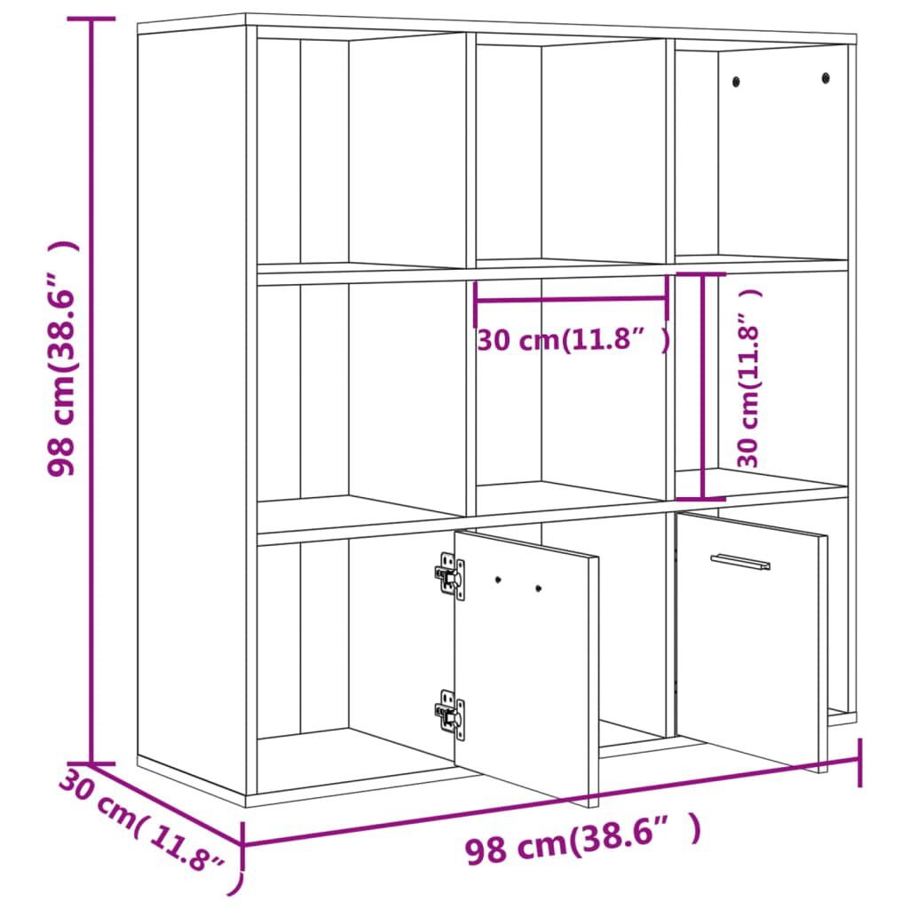vidaXL Βιβλιοθήκη Καπνιστή Δρυς 98 x 30 x 98 εκ.