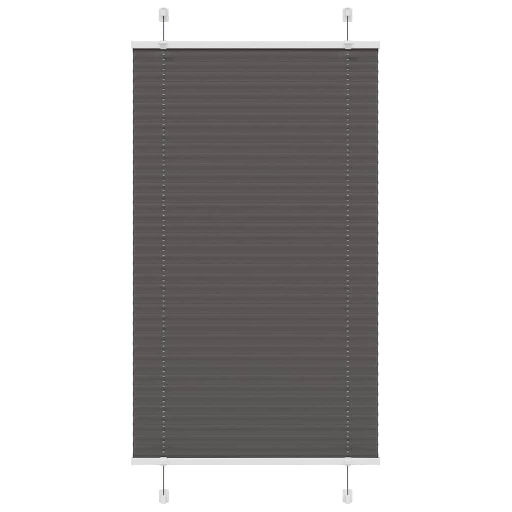 vidaXL Πλισέ περσίδα Μαύρο 80x100 cm Πλάτος υφάσματος 79,4 cm